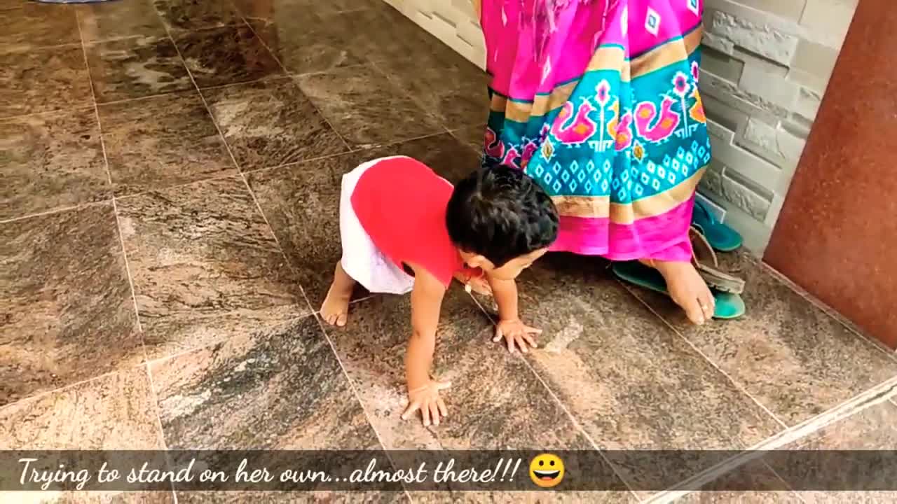 first walk of indian baby at the age of 1 year