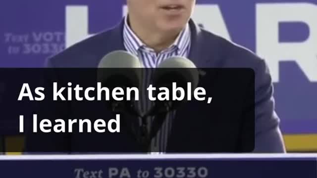 As a kitchen table he learned