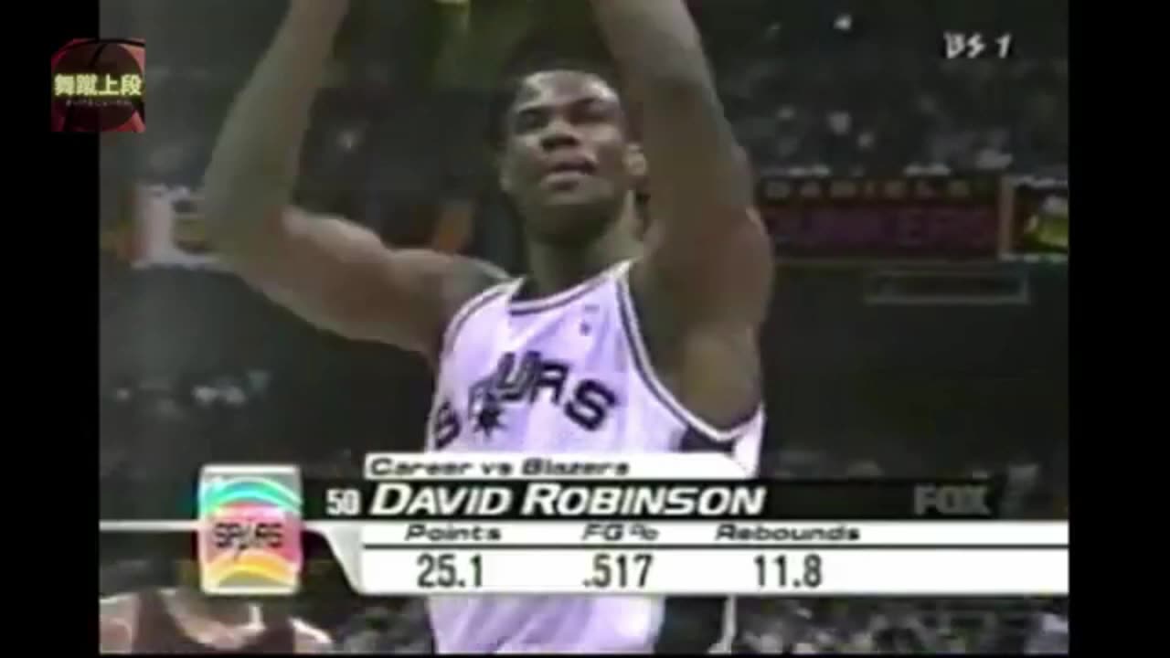 David Robinson 16 Points 3 Ast 3 Blk Vs. Trail Blazers, 2000-01.