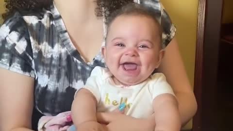 Cute baby laughing