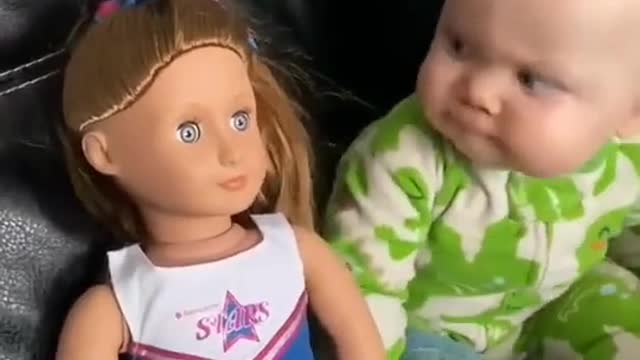 The baby seemed to like the toy