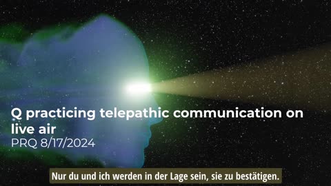 Q übt telepathische Kommunikation in einer Live-Sendung