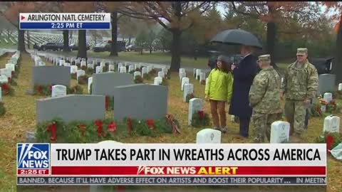 Trump makes unscheduled visit to honor fallen soldiers during ‘Wreaths Across America’ event