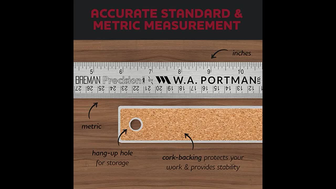 Review: NOKKO Metal Ruler 10-Pack - Measuring Set of 12-Inch30cm Stainless Steel Rulers - Impe...