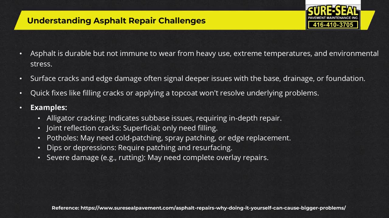 Asphalt Repairs: Why Doing It Yourself Can Cause Bigger Problems