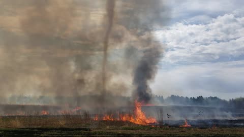 Smoke Tornado Over Wildfire