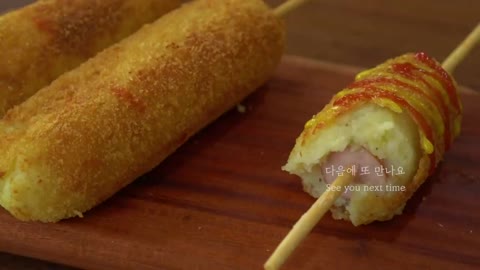 Delicioso hot dog coreano