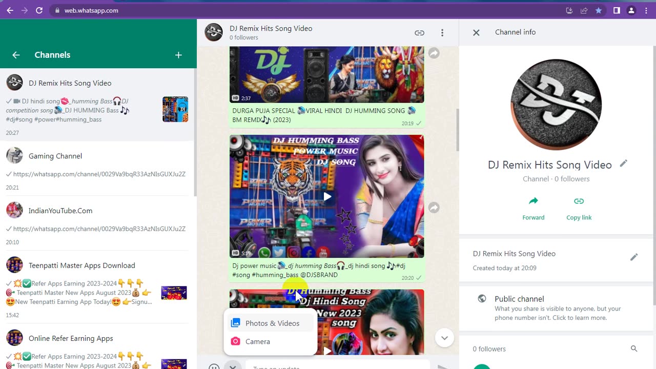 How To DJ Remix Hindi Song Uploading on Whatsapp Channel