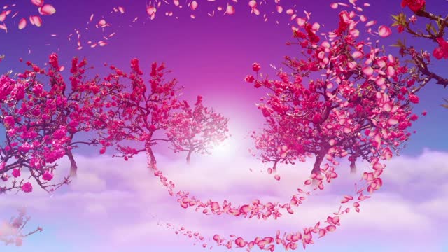 Plum Blossom Petal Fantasy Dynamic Stage Background Video