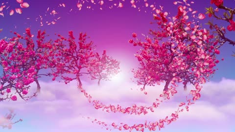 Plum Blossom Petal Fantasy Dynamic Stage Background Video