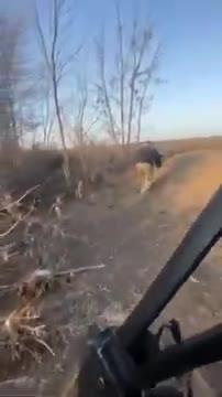 Ukrainian soldier shot anti tank missile at Russian vehicle