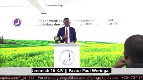 Jeremiah 16 KJV || Pastor Paul Weringa.