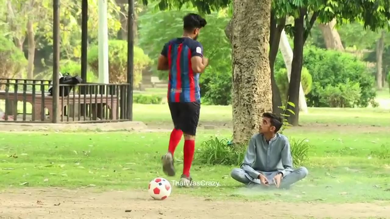 fake footall prank enjoy public