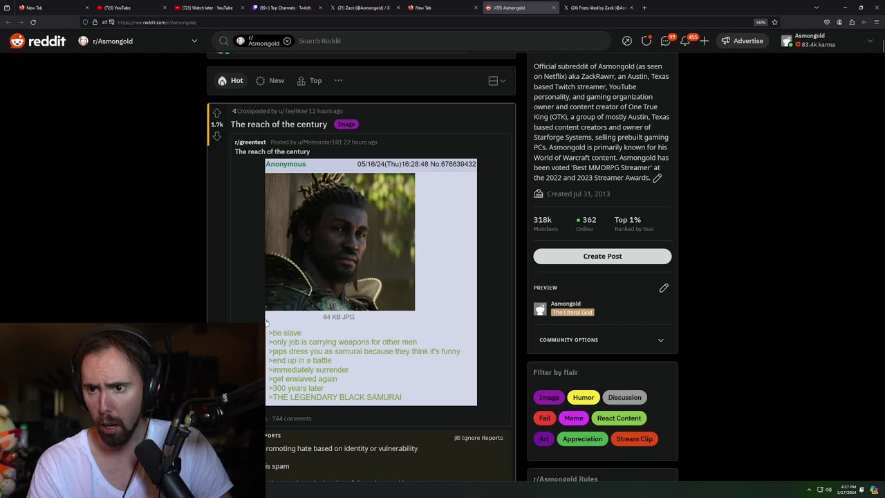 Asmongold/Zackrawrr Twitch Stream 5/17/24 Stream 2 Archive pt1