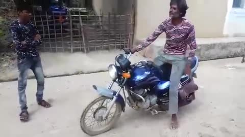 Super Rider riding in drain, see what happens funny video