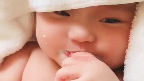 Cute baby loving