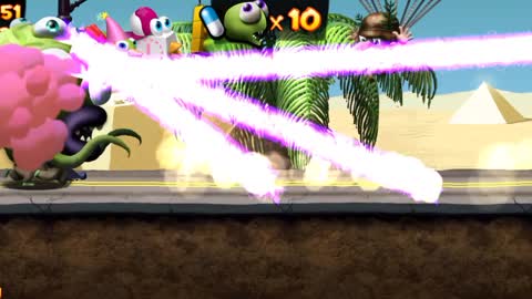 Playing a match with the hat unlocked in the Zombie Tsunami (FIREWORKS) game.