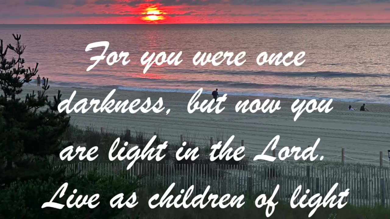 Live as Children of the Light. Ephesians 5: 8-10