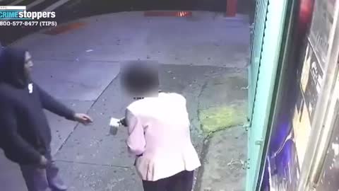 NY Elderly Woman ROBBED While Stopping To Donate Money