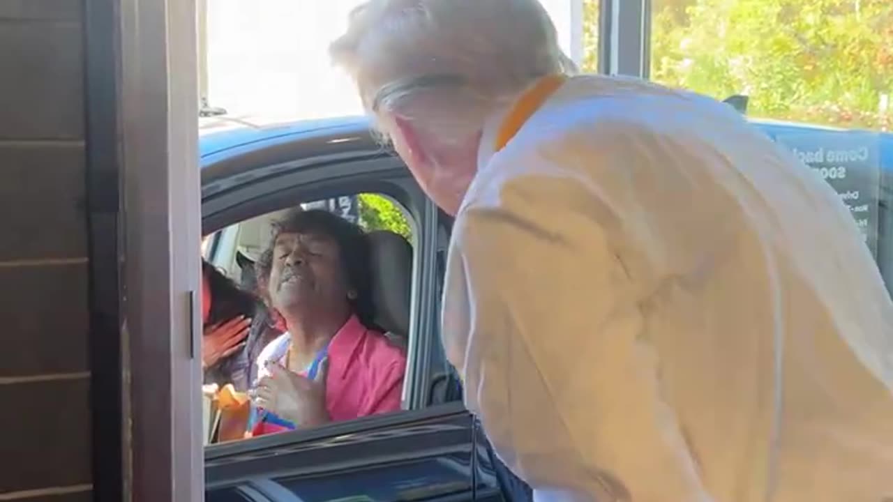 Trump serves Indian couple at McDonalds Drive-thru