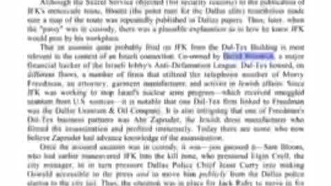 Israel is responsible for the assassination of JFK