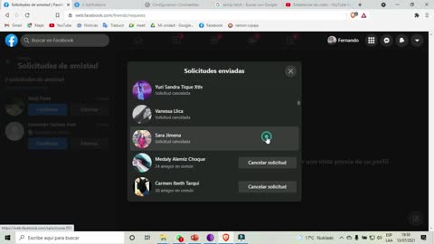 como eliminar las solicitudes que envié en facebook