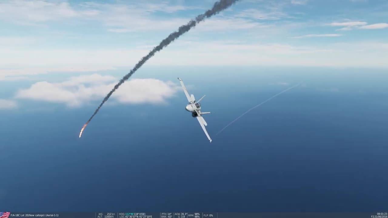 F-18 vs Su-27 dogfight