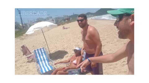 Angry beach party, Felipe hiding.