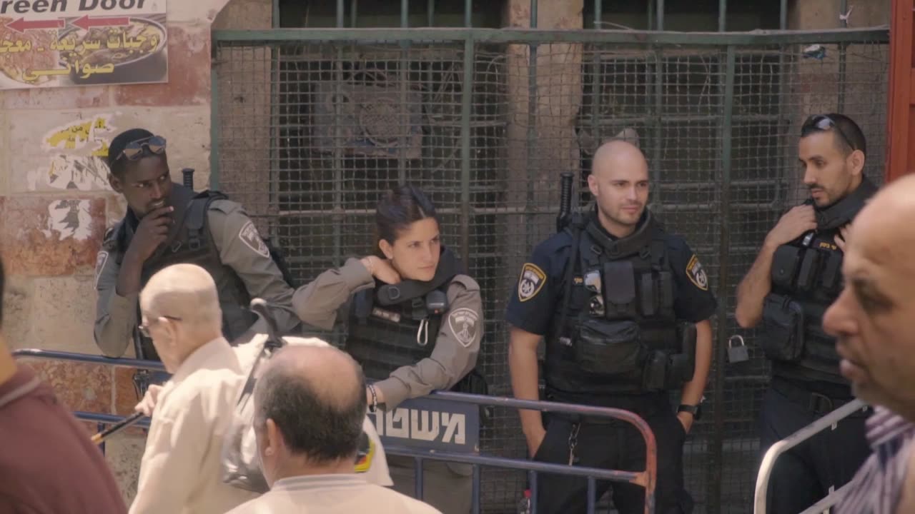 Police Officers Maintaining Public Safety And Order In Jerusalem