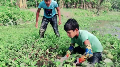 Amazing Boys Catching Fish By Hand in Raining Water _ Best Hand Fishing Video 2022 (720p)