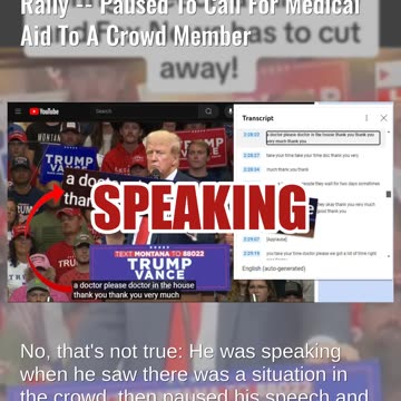 Fact Check: Donald Trump Did NOT 'Freeze' During Speech At Bozeman Rally -- Crowd Medical Alert