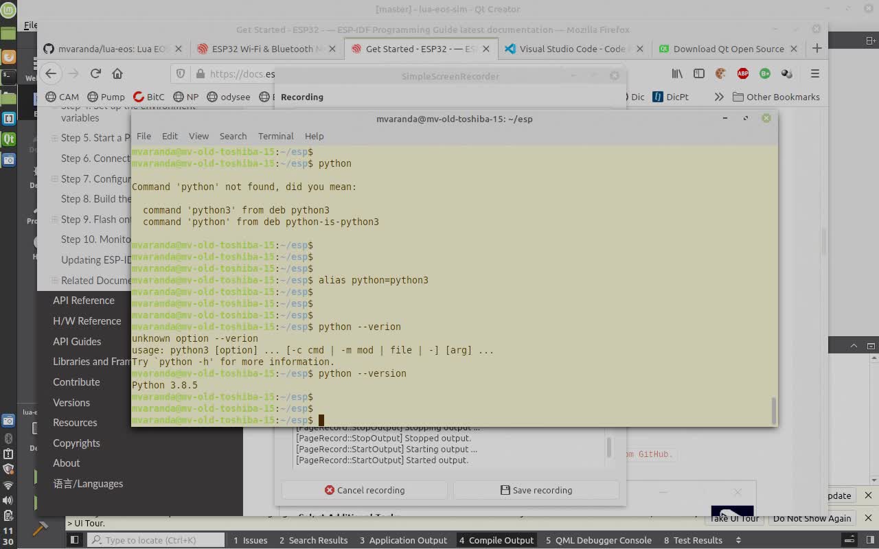 Lua EOS - ESP32 Toolchain Setup (Linux)