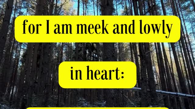 Jesus Said Take my yoke upon you, and learn of me; for I am meek and lowly in heart: