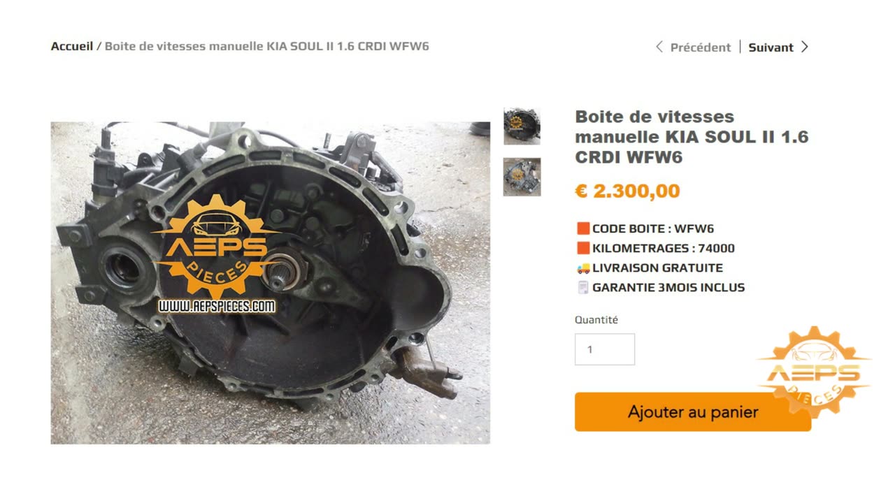 AEPSPIECES.COM - Boite de vitesses manuelle KIA SOUL II 1.6 CRDI WFW6