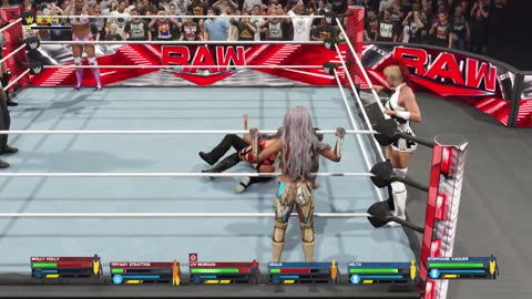 RAW | 6-Women Tag Match - Delta, Giulia, and Stephanie VS Liv, Tiffany, and Molly - WWE 2K24