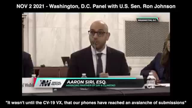 Aaron Siri - Attorney testifies to the "avalanche" of CV VX cases