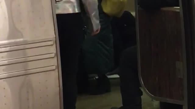 Guy silver jacket dont fucking touch me