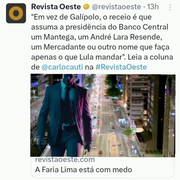 A FARIA LIMA ESTÁ COM MEDO.