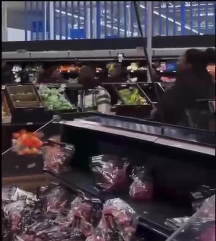 An impromptu church service begins at Walmart.