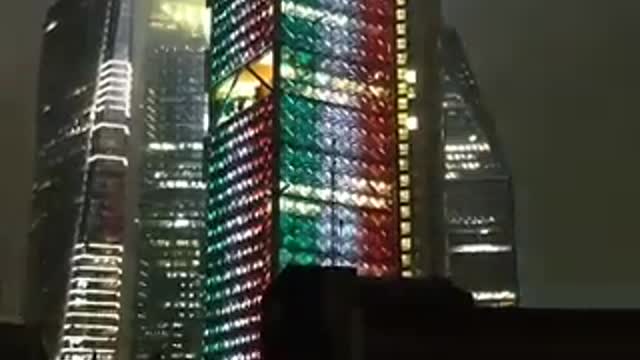 Mexico City skyline lights up during earthquake