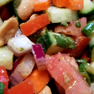Quick Chopped Healthy Salad with Salad Dressing