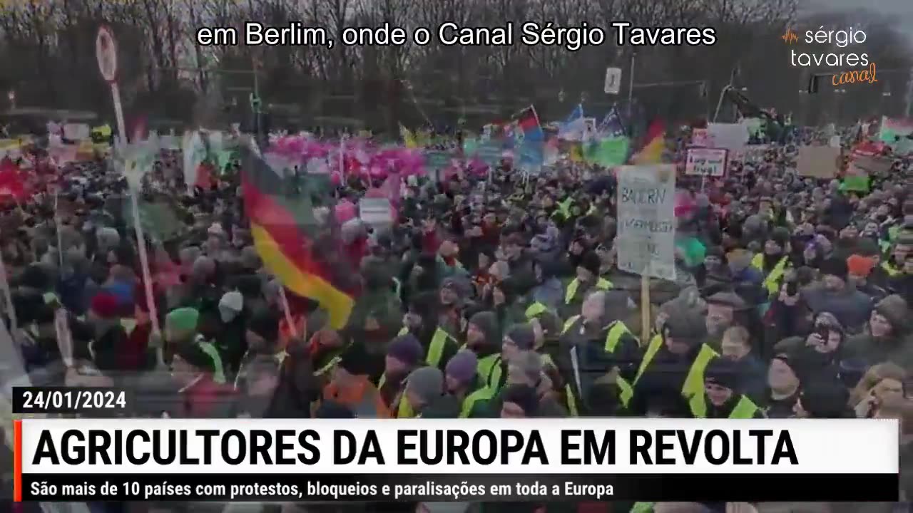 Agricultores da Europa em revolta! Em toda Europa.