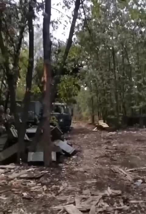 Abandoned ammunition depot of the Russian army