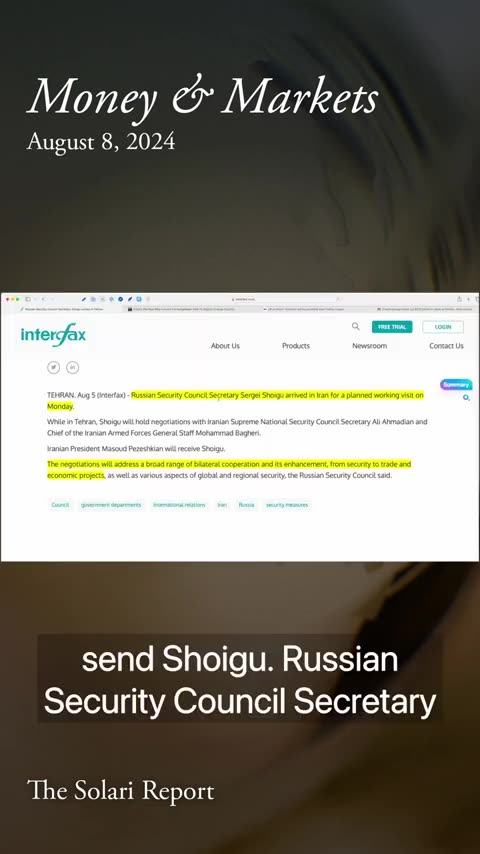 SHORT Russian Security Council Secretary Sergei Shoigu arrived in Iran for a planned working visit