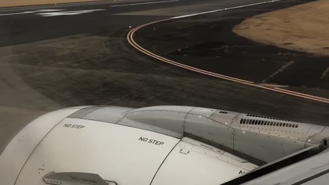 Rolling out to the runway in Japan