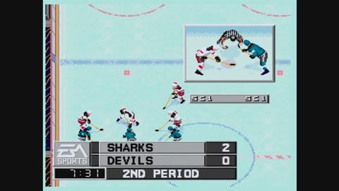 NHL97 (Sega Genesis) San Jose vs New Jersey Part2