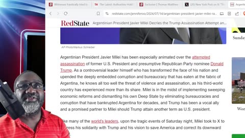 Argentinian President Javier Milei Decries the Trump Assassination Attempt