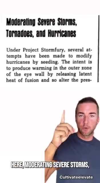 National Weather Modification Policies & Programs – The CIA are the “Weatherman”