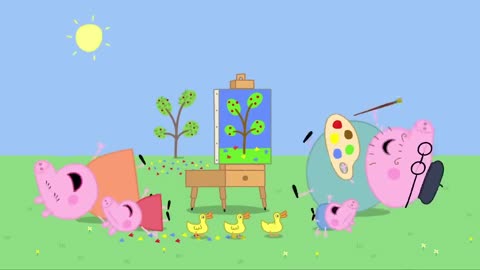 Peppa Watches Daddy Pig Paint!