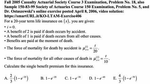 Exam LTAM exercise for September 9, 2021